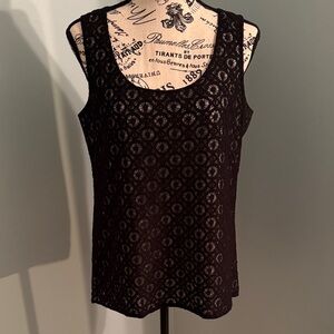LOFT Black Lace Tank Top